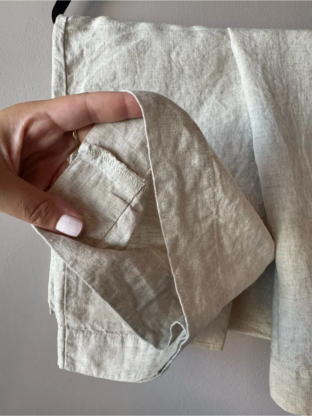 West Elm Flax Beige Oat 100% Linen Set of 2 Standard Pillowcases‎